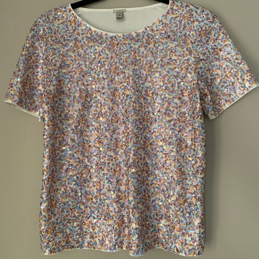J. Crew Sequin T-Shirt. EUC